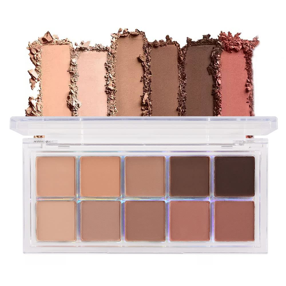 BINGBRUSH 10 Culori Brown Eyeshadow Pallet, Cald Tonate ridicat Pigmentat Matte Eyeshadow, Natural Neutru Eyeshadow Ultimate Makeup Palette, Vibrant Make Up Pallets Kit