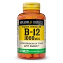 MASON NATURAL B12 1000 mcg Tablete de dizolvare rapidă pentru transformarea sănătoasă a alimentelor în energie, 200 de zile de aprovizionare