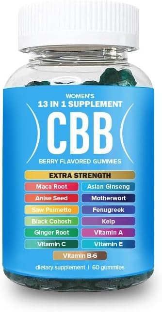 CBB Women’s Multivitamin Gummies | 13-in-1 Blend with Essential Vitamins & Herbal Extracts (Maca, Anise & More) | Berry Flavor | 1 Bottle (60 Gummies)