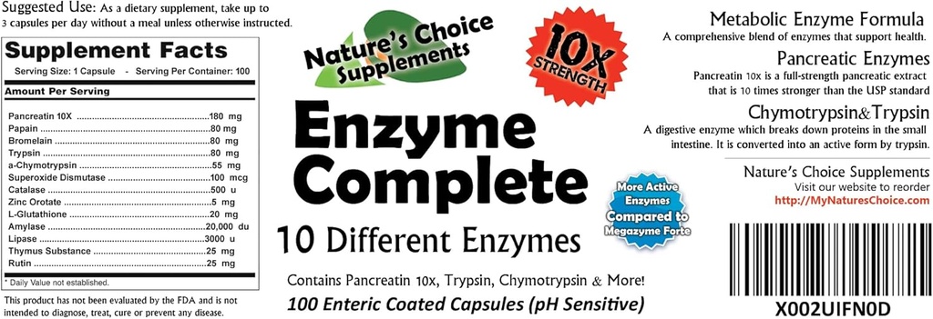 Enzyme Completat cu Chymotivypsin,Trypsin & More