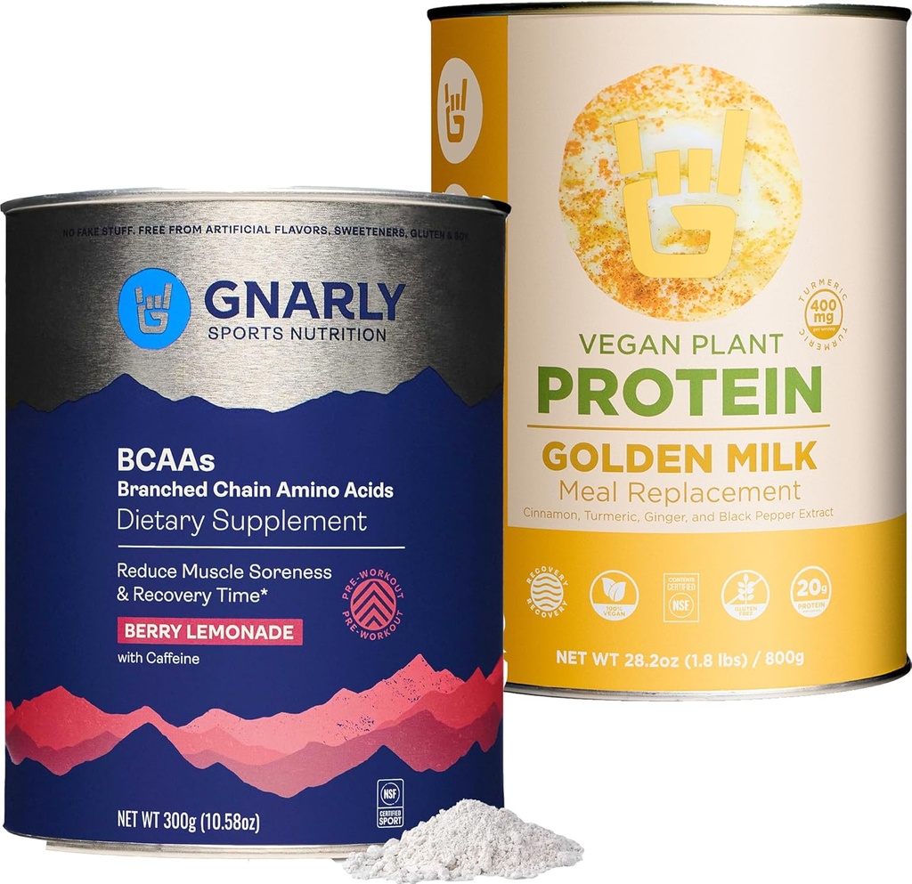Nutriție Gnarly de aur lapte Vegan praf de proteine BCAAs Berry Lemonade (10.58oz)