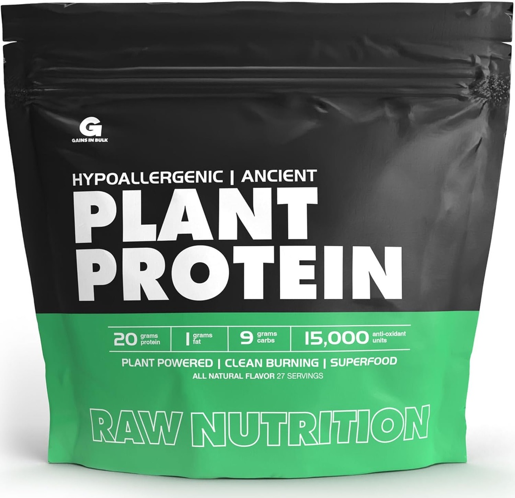 Câştiguri în vrac, GIB Raw, Proteină alimentată cu plante, Proteină Vegană, 2,6 lbs