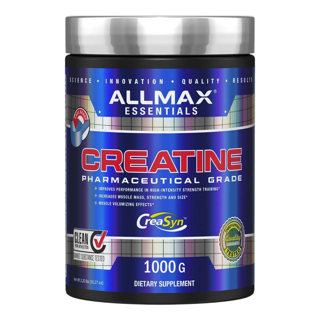 ALLMAX Essentials CREATINE - 1000 g pulbere - Îmbunătățește intensitatea performanței și de formare - Vegan & Gluten gratuit - 200 Servings