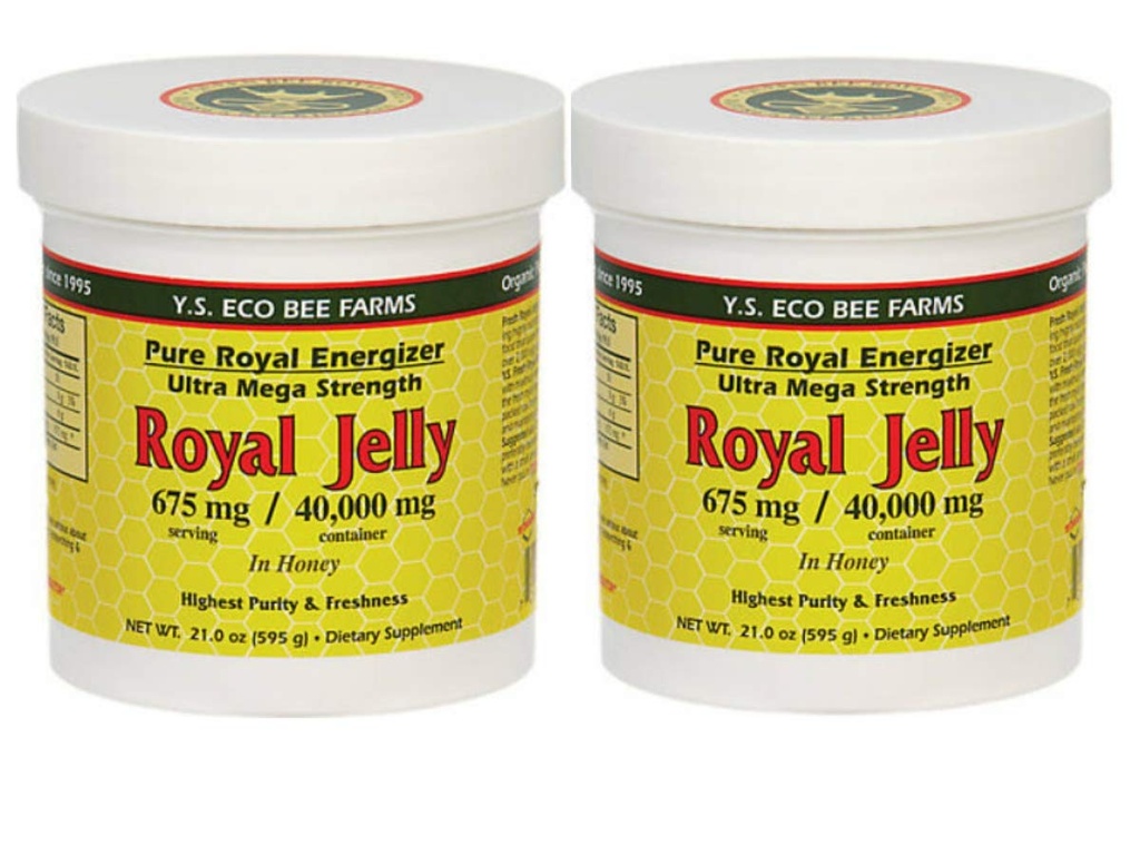 Y.S. Eco Bee Farms, 2 Pack) Royal Jelly, in Honey, 675 mg, 1,3 lbs (595 g)