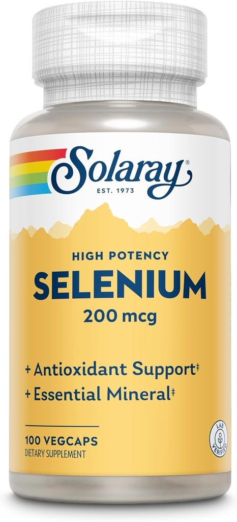Solaray Seleniu 200 Mcg Mare Potenţă, 100 Ct