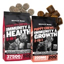 Bully Max Vitality Dog Chews și Puppy Soft Chews Bundle pentru suport total cu vitamine de zi cu zi pentru căței și câini adulți 