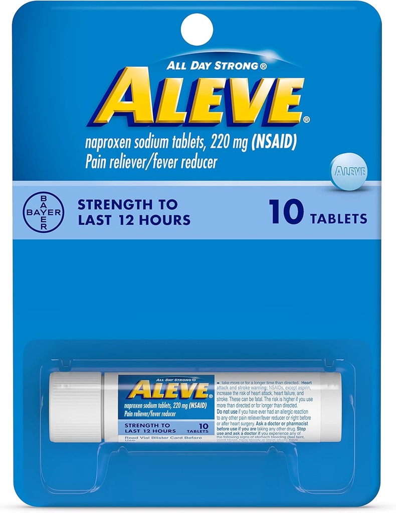 Aleve Pain Relieiver/Fever Reductor Tablets, 220 mg 10 ea (Pachet de 3)