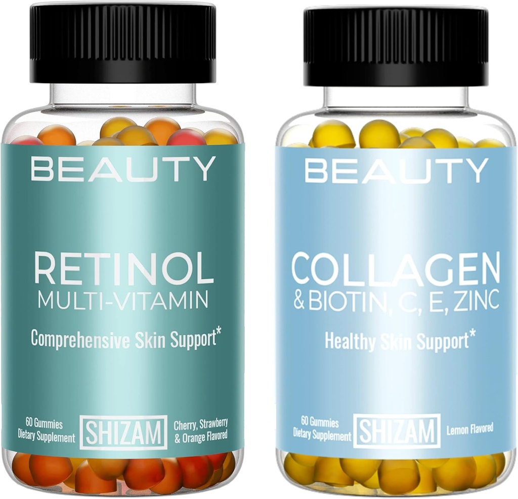 SHIZAM Retinol Multi-Vitamin & Colagen w Biotin Gumies in Combo