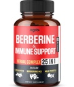 Premium Berberine Supliment cu Ceylon, Ashwagandha, Turmeric, Milk Thistle, Elderberry & Black Pepper - Sprijină Sistemul imunitar, Cardiovascular și gastro-intestinal - 60 capsule