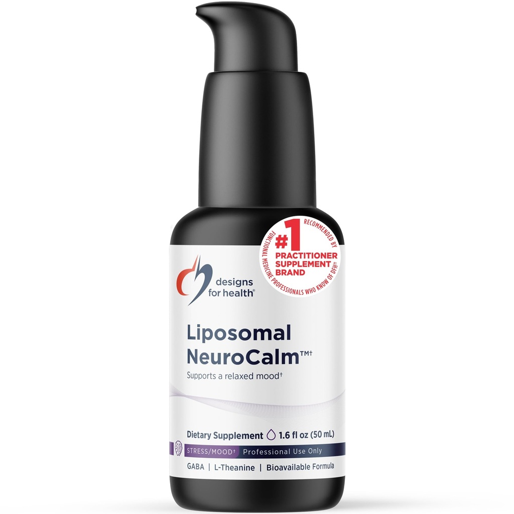 Proiectări pentru NeuroCalm lipozomal de sănătate - GABA lichid + L-Teanină pentru a sprijini răspunsul calm + stres sănătos (25 Servings / 1.7oz)