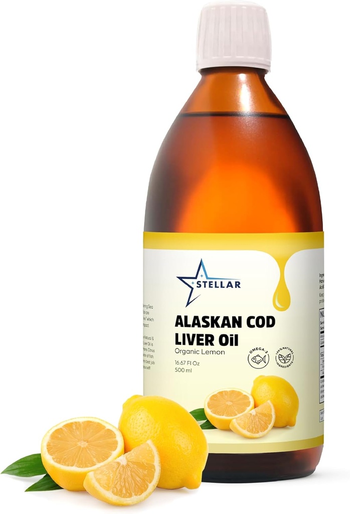 Floar Alaska Cod Ulei de ficat - Organic Lemon, 16.67 oz Oz 
