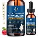 (2 ambalaj) Glucosamină Chondroitin MSM picături lichide, absorbţie ridicată, antioxidant, imun, suport osos, MSM Supliment pentru bărbaţi şi femei, Vegan, zahăr-gratuit, aroma de zmeură, 1 Fl Oz