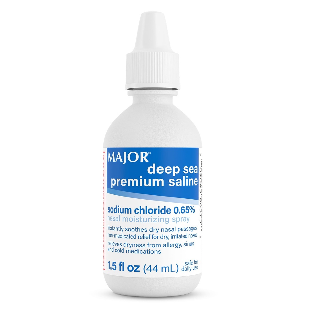 MAJOR Deep Sea Premium Saline - Nasal Moisturizing Spray for Dryness and Irritation Relief - Sodium Chloride 0.65% - 1.5 Fl. Oz (1 Pack)