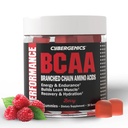 BCAA Gummies, Energy Chews with Electrolytes Ramkinged Chain Amino Acids, Build Lean Muscle and Boost Endurance, 60 Gummies, Berry Flavored