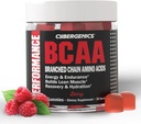 BCAA Gummies, Energy Chews with Electrolytes Ramkinged Chain Amino Acids, Build Lean Muscle and Boost Endurance, 60 Gummies, Berry Flavored