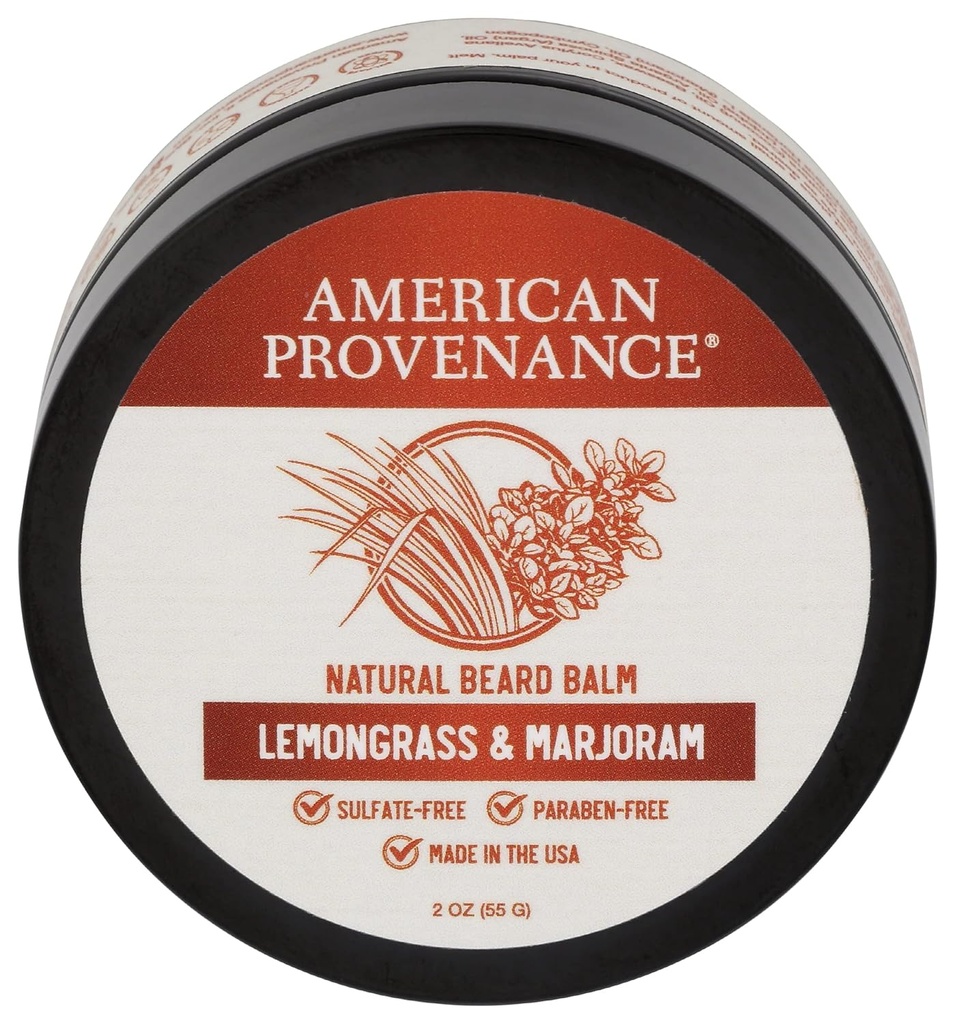 American Provenance Premium Barbă naturală și mustață Balsam pentru bărbați cu unt de Shea, ulei de Jojoba, ulei de argan - Balsam de înfrumusețare care condiții, Moisturizes și Strenthens Barbie și mustațe de orice lungime 
