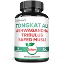 Satoomi Tongkat Ali Root Extract 200:1-9 Ierburi esentiale cu Ashwagandha, Tribulus Terrestris & More - Suport Putere, Energie si Imune sanatoase - 60 Vegan Caps 2 Luna aprovizionare