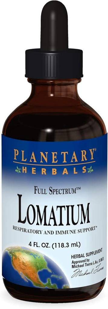 Plante planetare Lomatium Full Spectrum Liquid, Respirator și Immune Support, 4 Ounces