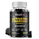 Gume Charcoal activate pentru copii, 500 mg supliment charcoal activat pentru gaz de relief, dezintoxicare, Digestive si sanatate orala, aroma de afine Vegan, 60 Conte