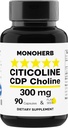 MONOHERB CITOXINE CDP Choline 300 mg per capsulă - 90 capsule vegetariene