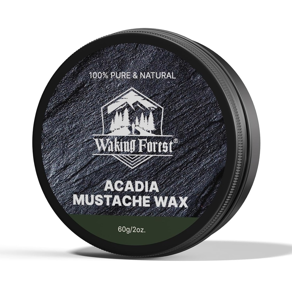 Waking Forest Mustață Ceară pentru bărbați puternic Hold mustață ceară tren Tame & Stil Sandalwood Barbă ceară pentru bărbați Toate ingredientele naturale 2oz, 1 pachet