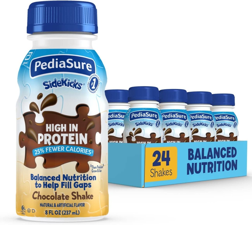 PediaSure Sidekicks Nutritie bautura, Ciocolata, 8 fl oz, 24 Conte. (Packing May Vary)