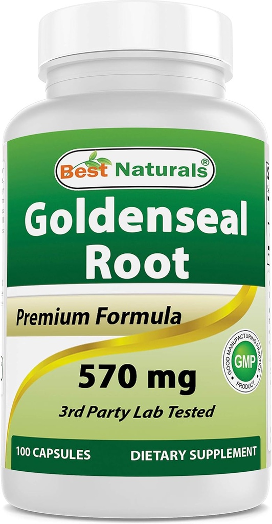 Cele mai bune Naturale Goldenseal Root 570 mg (non-GMO) 100 capsule