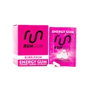 RUN GUM Bubblegum Energy Gumă de mestecat 50mg Cafeină Taurină & B-Vitamins Per Piece, 24 bucăți (Pachet de 12) Zahăr liber, Zero Calorie, Nu Aspartame, și Gluten gratuit