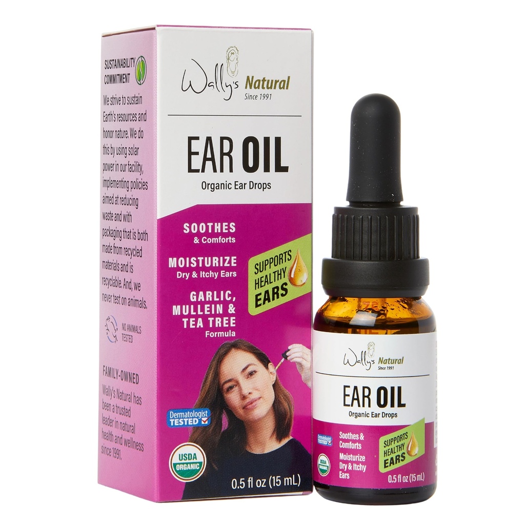 Ulei natural de urechi organice al lui Wally, 0.5 Ounce