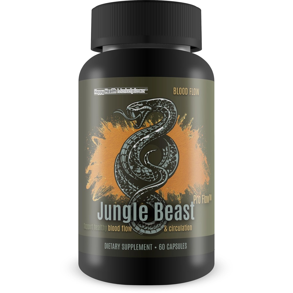 Jungle Beast Pro Flow - nostru cel mai bun flux de sânge Jungle Beast Pro Supliment pentru circulatie sanatoasa - suport circulatie sanatoasa pentru o livrare mai bine nutrient - sânge circulatie Suplimente fluxul de sange