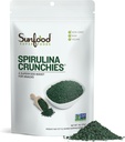 Sunfood Superfoods Spirulina Crunchies - Blue Green Algae, Spirulina Tablets, Clorofill Energy Bits din praf uscat, Raw Vegan Algae Supliment, Non-GMO - 4 oz Bag