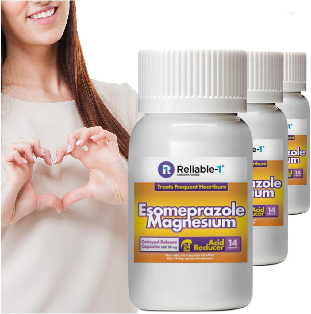 Laboratoarele de încredere 1 Esomeprazol Magneziu au întârziat - capsulele cu eliberare USP 42 Număr de atomi de carbon USP 42, 20Mg Cel mai bun reductor de acid (3 flacoane, 14 Conte/ea)