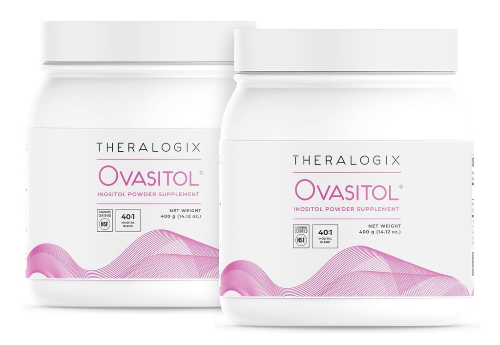 Theralogix Ovasitol Inositol Powder - 180Day Supply - Myo-Inositol & D-Chiro Inositol pentru Echilibrul hormonal și Suportul funcției ovariene* - NSF Certified, (360 Servings), 28.24 Ounce (Pachetul de 2)