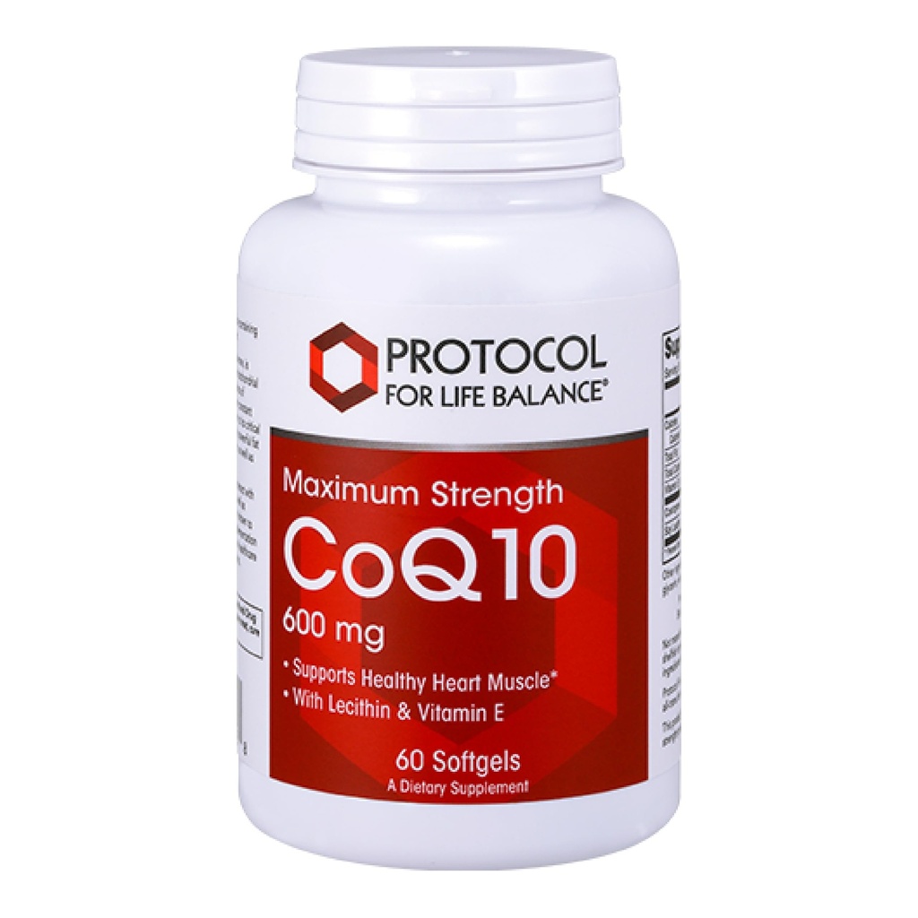 PROTOCOL PENTRU LIFE BALANCE CoQ10 600mg - cu vitamina E & Soy Lecithin - CoQ10 Supliment - Halal & Eggle Free - 60 Softgels