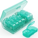 Auvon XL Weekly Pill Organizator 2 ori pe zi, Pilula Box 7 zile cu o singură side deschideri mari pentru usor de utilizat, Cyan AM PM Caz pilula pentru medicamente, vitamine, uleiuri de pește, suplimente