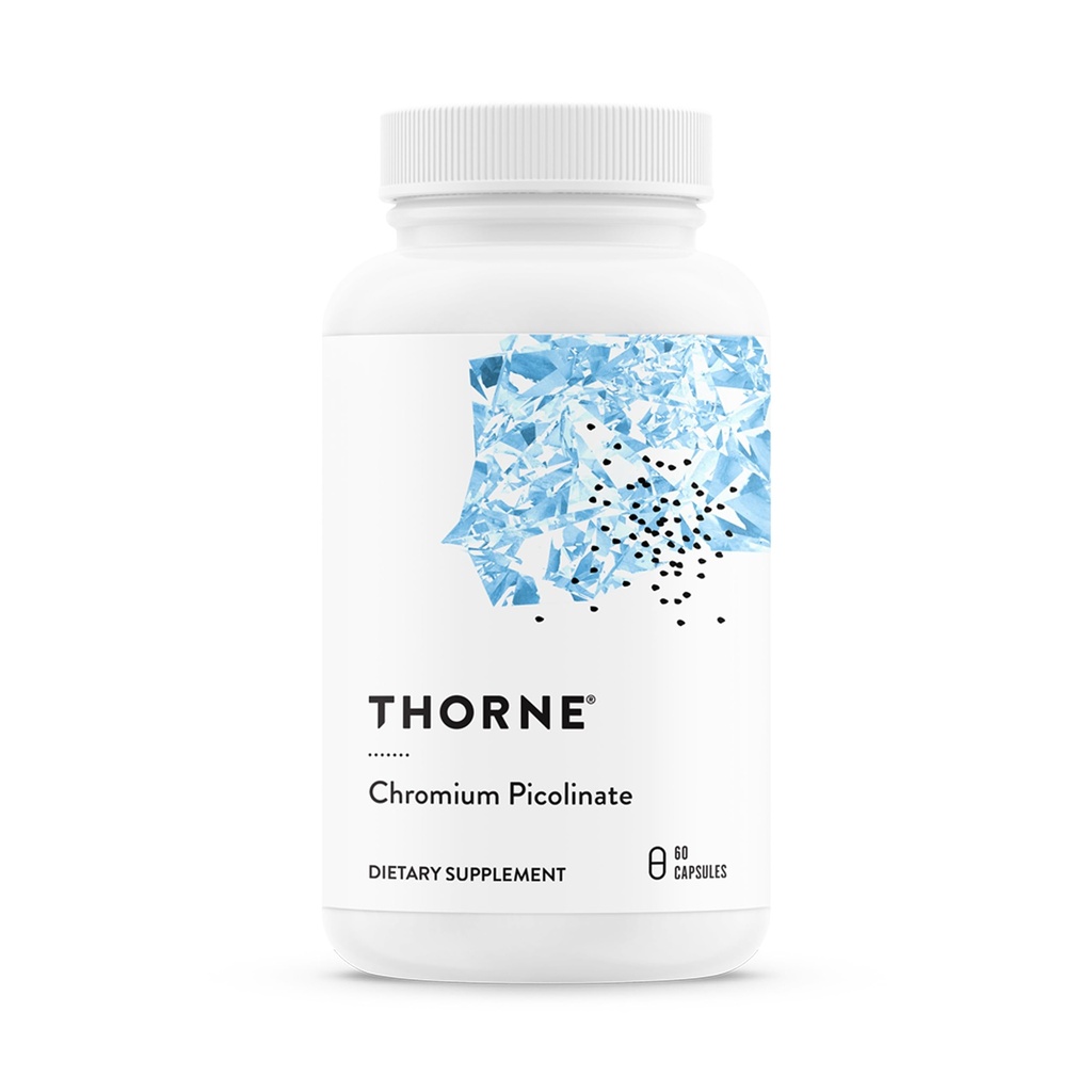 Picolinat de crom THORNE - Supliment mineral esential pentru suport metabolic sanatos* - Suporturi Carbohidrat Cravings* - Dairy, Soy & Gluten-Free - 60 Capsule