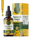 HERBAMAMA Curcumin Turmeric și Suplimentul Ginger - Vegan Immune Blend cu rădăcină de ghimbir lichid, Extract de ardei iute și negru - non-GMO, picături de imunitate fără alcool și zahăr