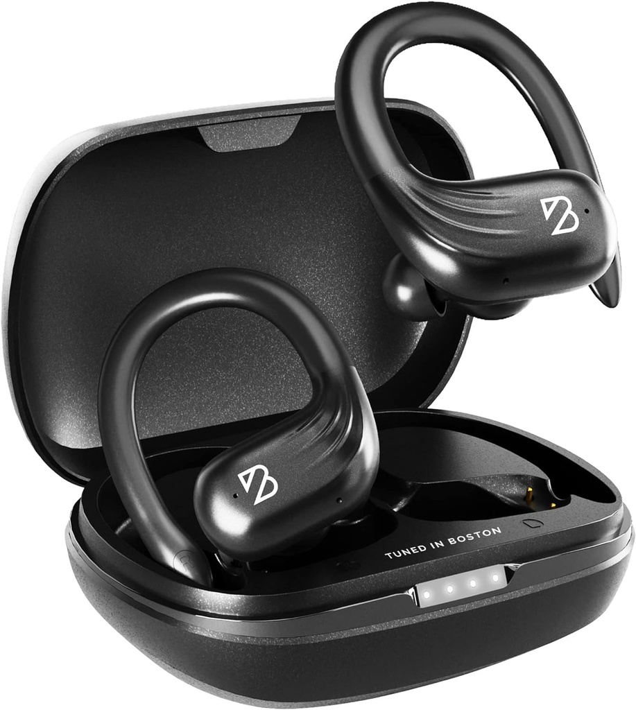 Back Bay Audio Runner 60 Căști Wireless Running, 80 de ore de viață baterie lung peste ureche cu urechiHooks, Wrap în jurul căștilor Căști Wireless Bluetooth Căști cu Microfon, Căști în căști ureche