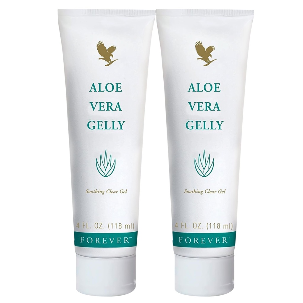 Trăiește pentru totdeauna - Aloe Vera Gelly - Aloe Gel pur la Sooth, Moisturize și Stare - Vegan și Gluten-Free - 4 fl oz (Pachetul de 2)