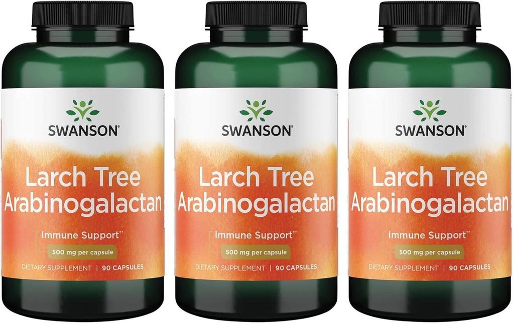Swanson Ultra Larch Tree Arabinogalactan 500 mg 90 Capace 3 Pack