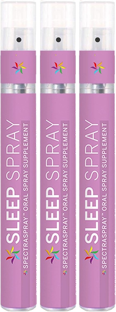 Spectraspray Sleep Supplement 3 Pack - Suportă odihnă și somn bun, 90 Serviri de ajutor de somn cu acțiune rapidă, 30 zile de aprovizionare pe spray