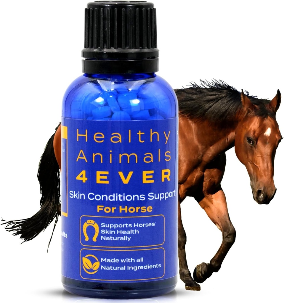 HA4E - Suport pentru conditii ale pielii cailor - Ajuta la prevenirea dermatitei, ploaie Rot & Ringworm - Supliment natural foarte eficient, homeopatic - 300 Comprimate
