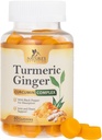 Curcumina turmerica Supliment Gumiile - 95% Curcuminoide cu Turmeric & Ginger, Pepper negru pentru cea mai bună absorbţie, Nature's Vegan Joint Support, Non-GMO, Gluten Free, Tasty Peach Flavoare - 60 Gummies