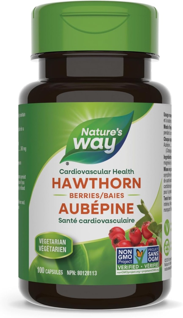 Natura's Way Hawthorn Berries, Cardiovascular Health, 100 Vegetarian Capsules