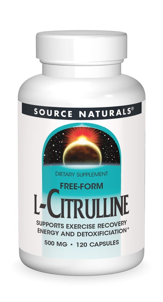 Sursa Naturals L-Citrulline - Susţine recuperarea exerciţiilor fizice, energie şi detoxifiere*, 500 mg - 120 capsule
