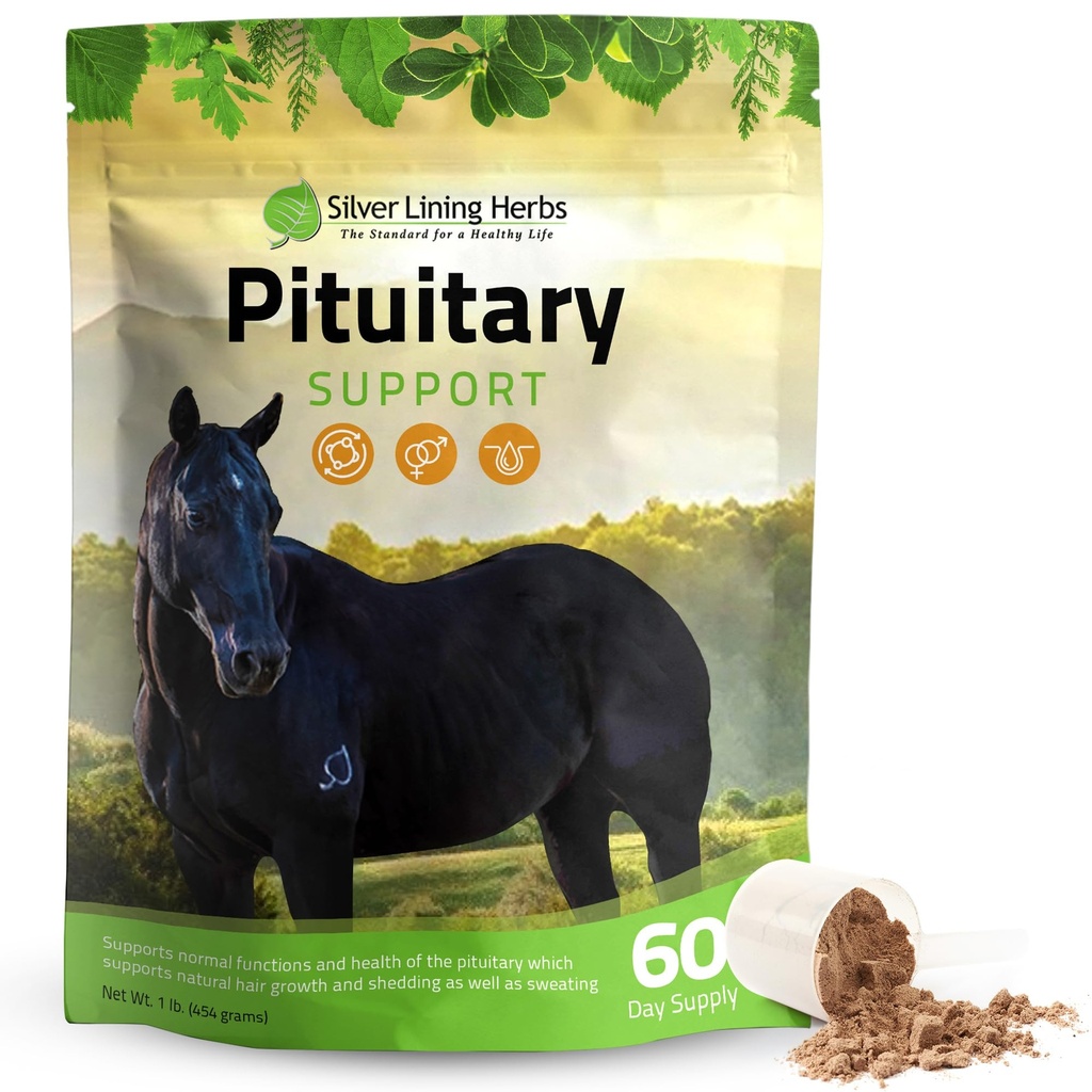 Argint Lining Herbs Pituitary Gland Suplimente pentru cai - Suplimente de cai pentru suport metabolic echină, Cushing