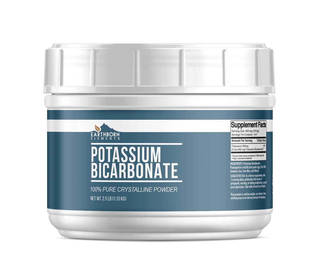 Elemente earthborn Bicarbonat de potasiu (2,5 lb), Mess-Free Tub, Pur și nediluat