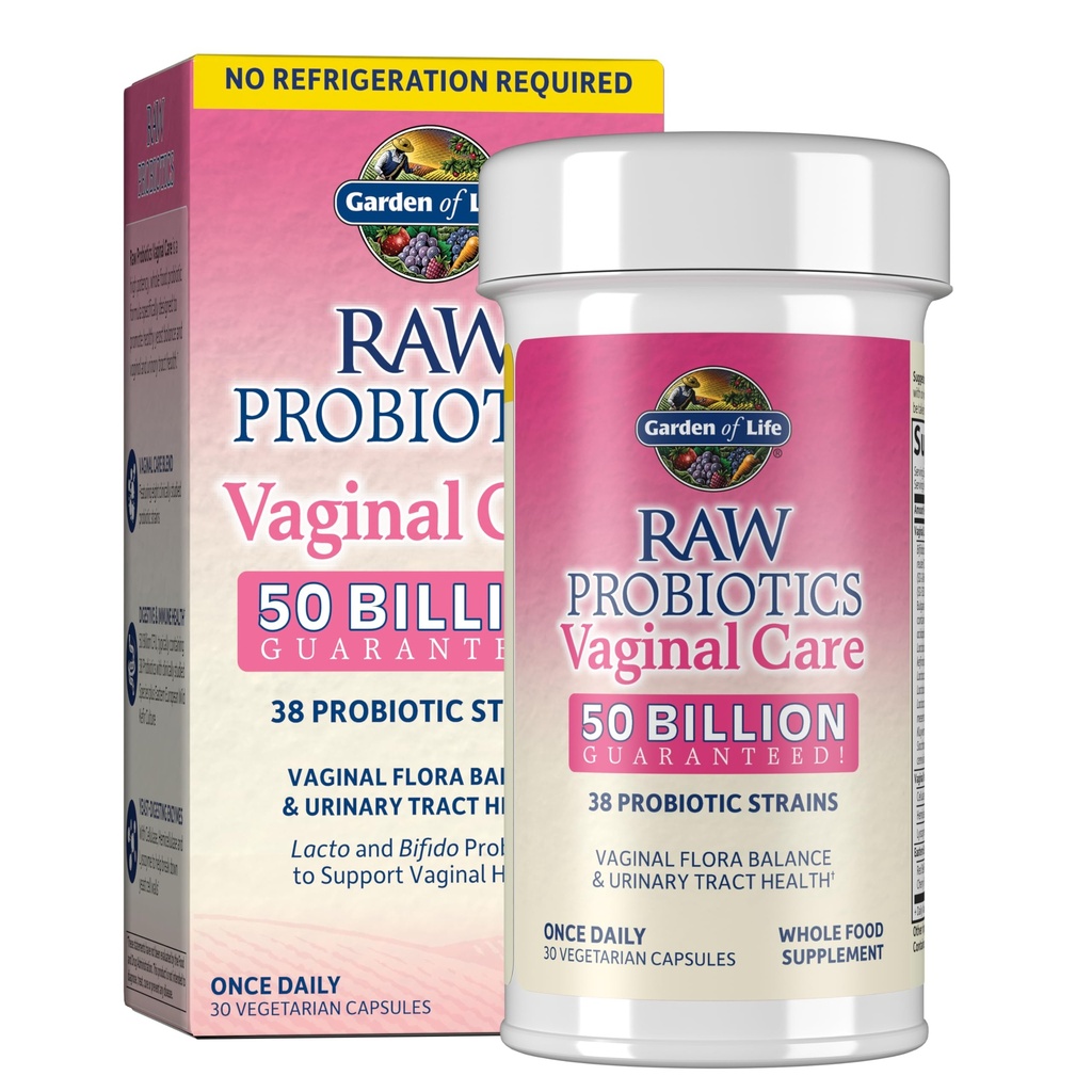 Gradina de viata Probiotice crude Ingrijire vaginala - 50 Miliarde CFU - 38 Tulpini probiotice - Suporturi Vaginal & tractul urinar Sanatate - Perioada de valabilitate Stabil - 30 Capsule vegetariene