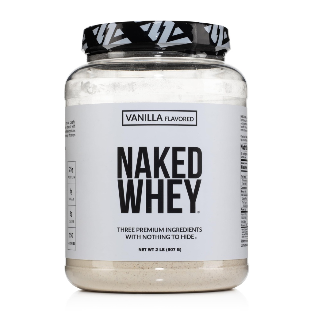 NAKED Whey Vanilla Proteine Pulbere - Doar 3 Ingrediente - Iarba Fed Whey Proteine Pulbere, Vanilla Aroma, și Organic Coconut Zahăr, NSF Certified, Fără OMG, Nu Soia, și Gluten gratuit - 24 Serviri