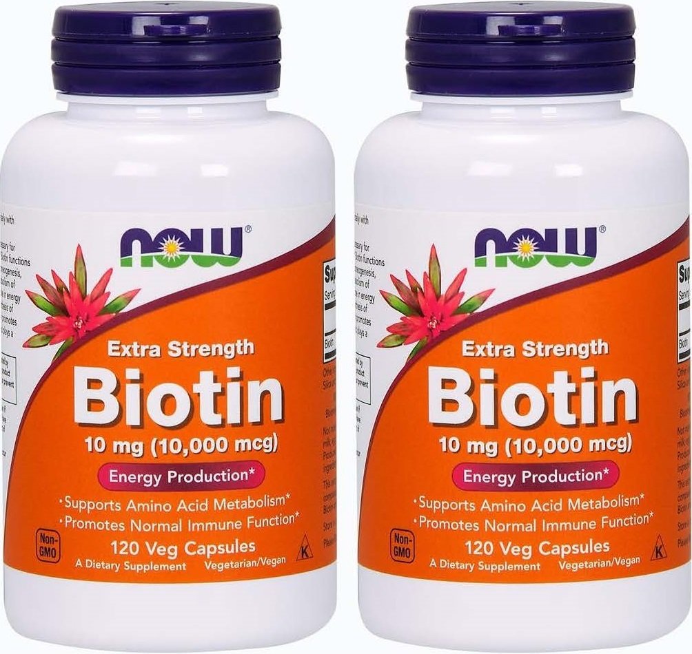 Acum alimente Biotin 10 mg extra Putere 120 Vcaps, ambalaj de 2